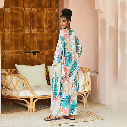 Damen Strandkimono mit floralem Muster Heidi Mode