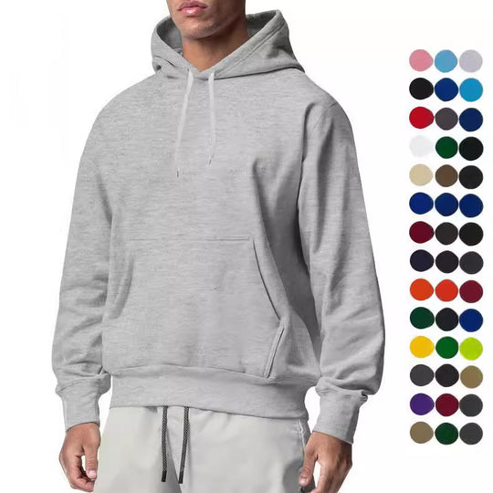 Herren nan Kapuzenpullover mit Kängurutasche, Relaxed-Fit und gerippten Bündchen EB