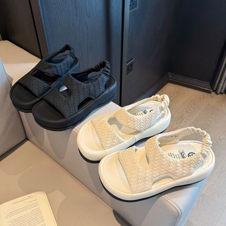 Damen Sandalen mit atmungsaktivem Obermaterial und flexiblem Riemchendesign EB