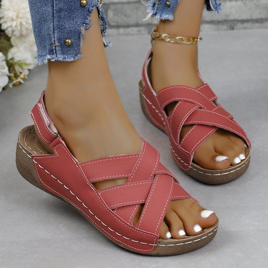 Damen Komfortable Sandalen mit gekreuzten Riemen EB