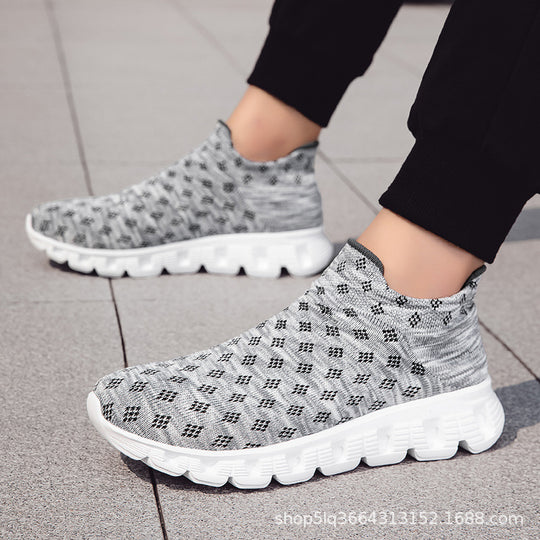 Damen Sportliche Stricksneaker mit rutschfester Sohle und elastischem Schaft EB