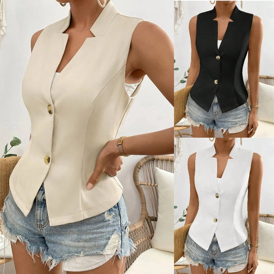 Damen taillierter ärmelloser Blazer EB