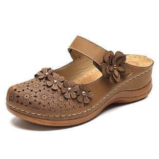 Damen Komfortable Clogs mit floralem Dekor EB
