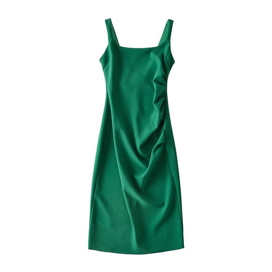 Damen figurbetontes Midi-Kleid mit elegantem Rüschendetail EB