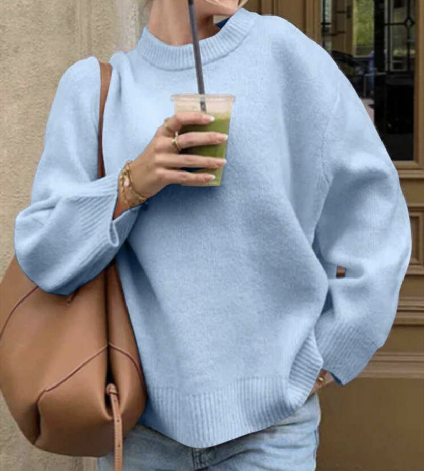 Damen Pullover mit lässigem Schnitt und voluminösen Ärmeln EB