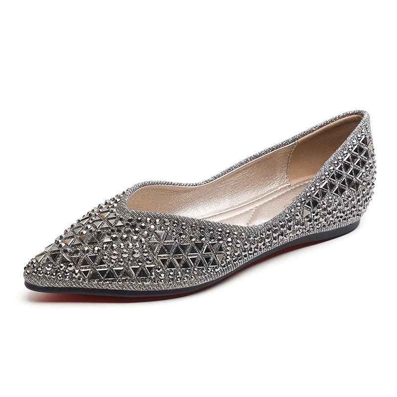 Damen elegante Ballerinas mit funkelnden Strassapplikationen EB