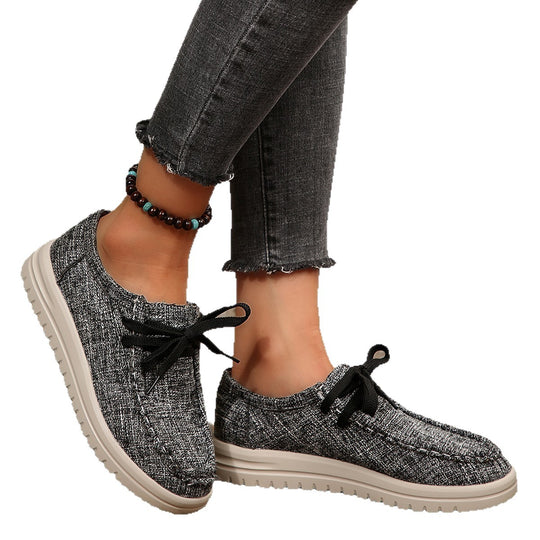 Damen Bequeme Schnürschuhe aus hochwertigem Textil EB