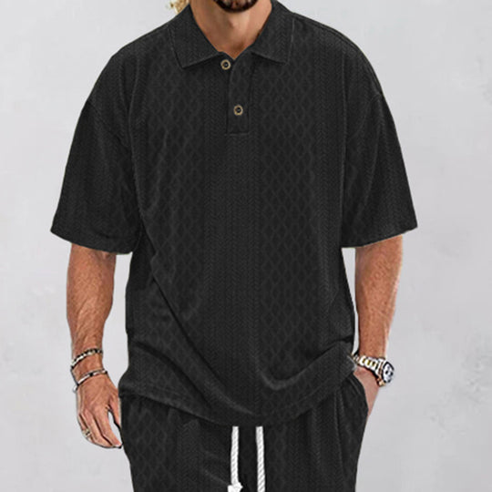 Herren Polohemd mit strukturiertem Design und bequemer Passform EB