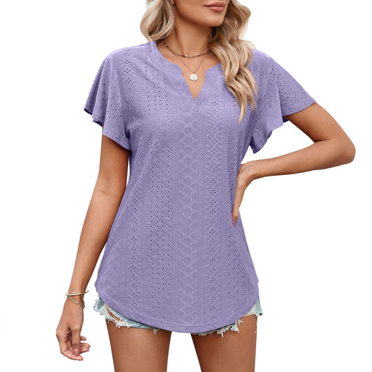 Damen Luftiges Blusenshirt mit effektvollem Lochmuster EB