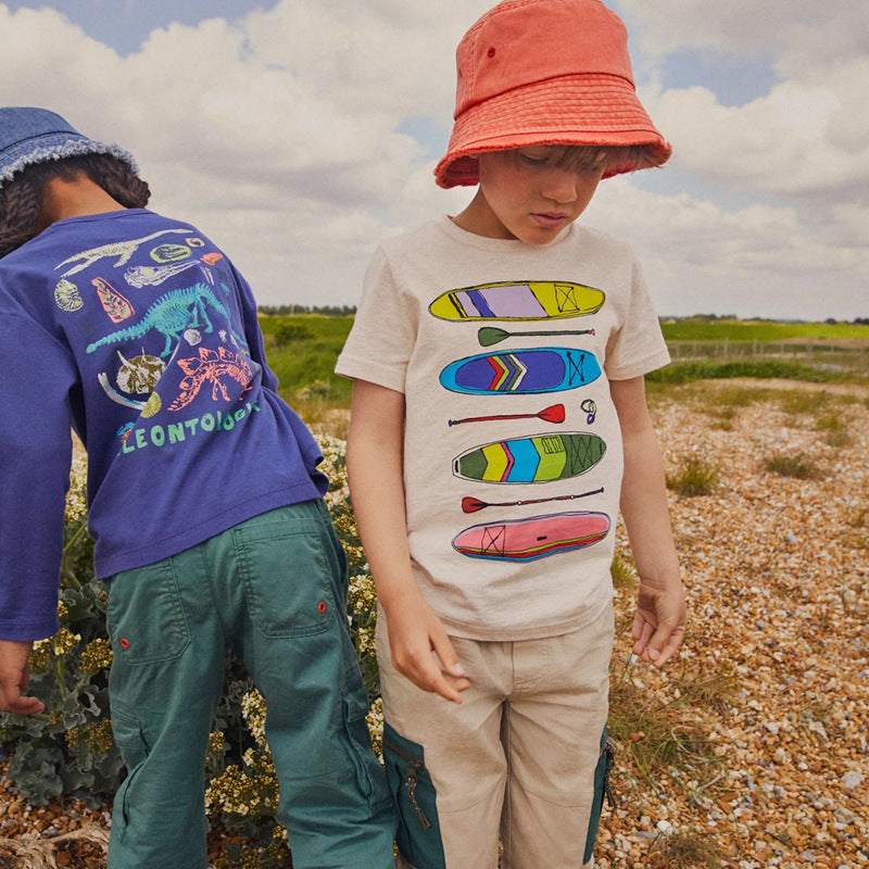 Jungen Langarmshirt mit Dinosaurier-Skelett-Design EB