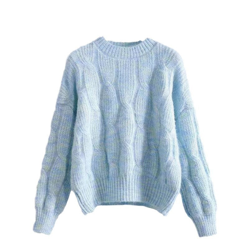 Damen Grobstrickpullover mit innovativem Wellenmuster EB