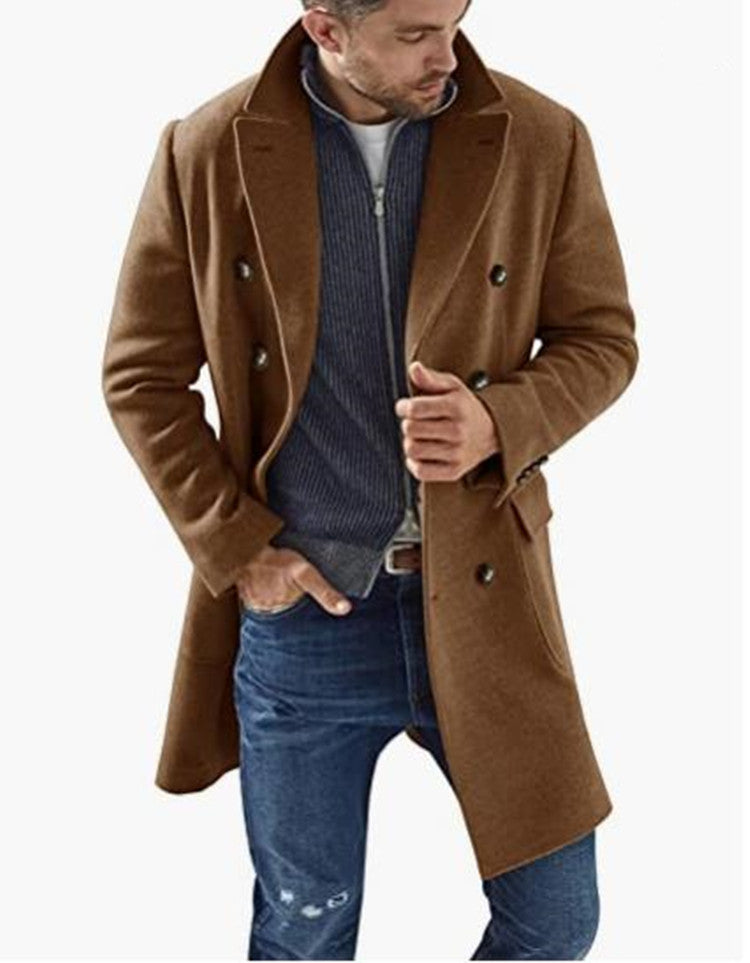 Herren eleganter Doppelknebel-Mantel mit modernem Schnitt EB