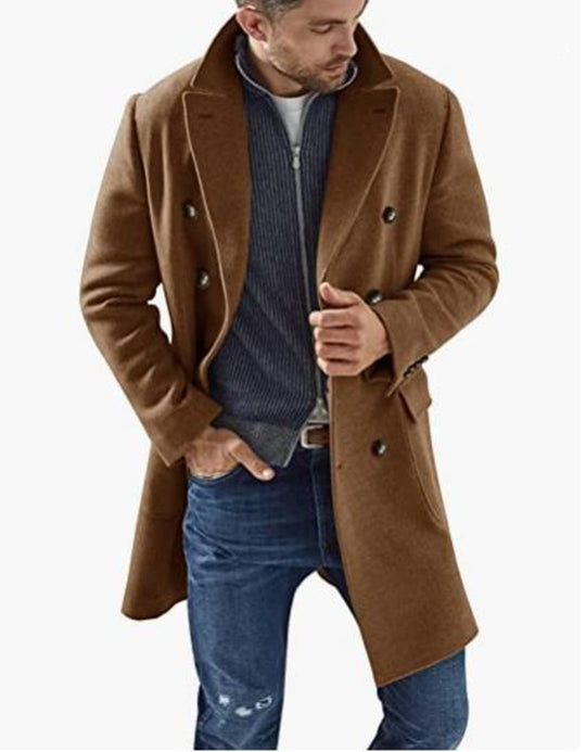 Herren eleganter Doppelknebel-Mantel mit modernem Schnitt EB