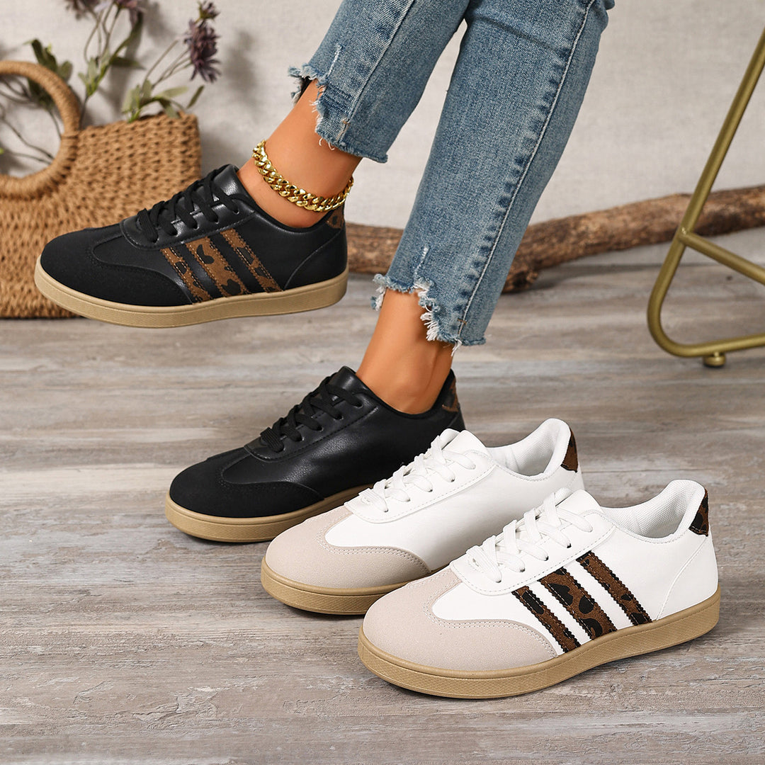 Damen Sneakers im trendigen Design mit Leopardenmuster und komfortablem Fußbett EB