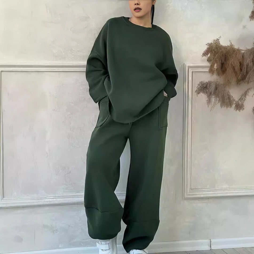 Damen Cozy Oversized Sweat-Set mit geräumigen Taschen und angenehmem Schnitt EB