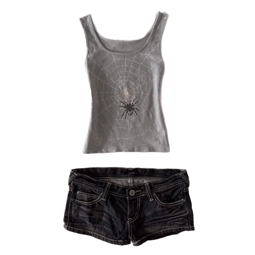 Damen Denim-Shorts mit lässigem Cut und auffälligen Nähte EB