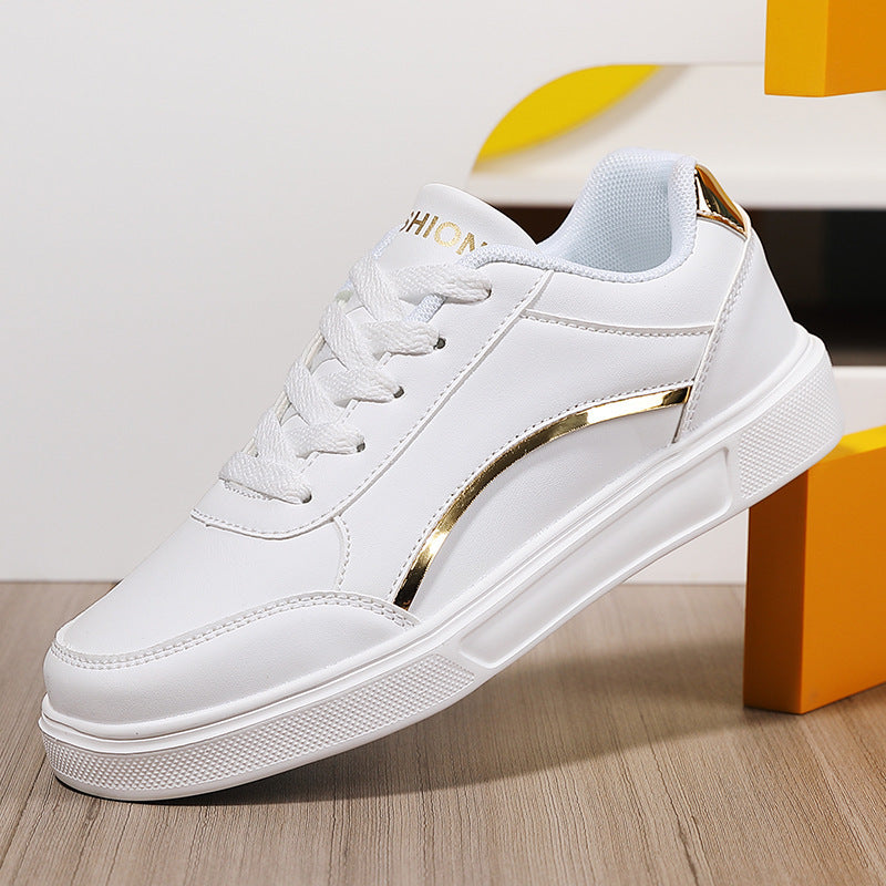 Unisex nan urbaner niedriger City-Sneaker mit veganem Kunstleder, dezenter Metallic-Zierkante und stoßdämpfender EVA-Laufsohle EB
