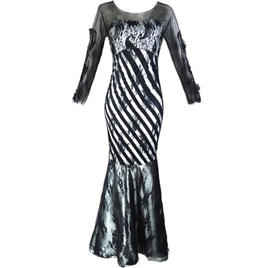 Damen Abendkleid mit eleganter Spitze und asymmetrischem Schnitt EB