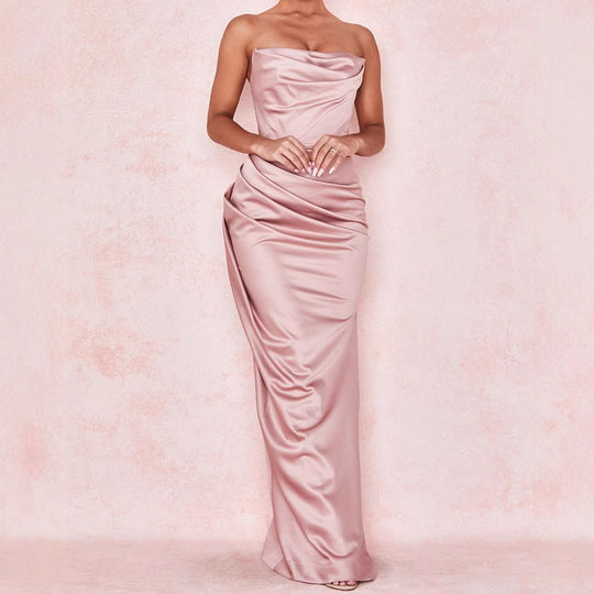 Damen nan trägerloses Abendkleid mit Drapiertem Bustier und schlanker Säulensilhouette EB