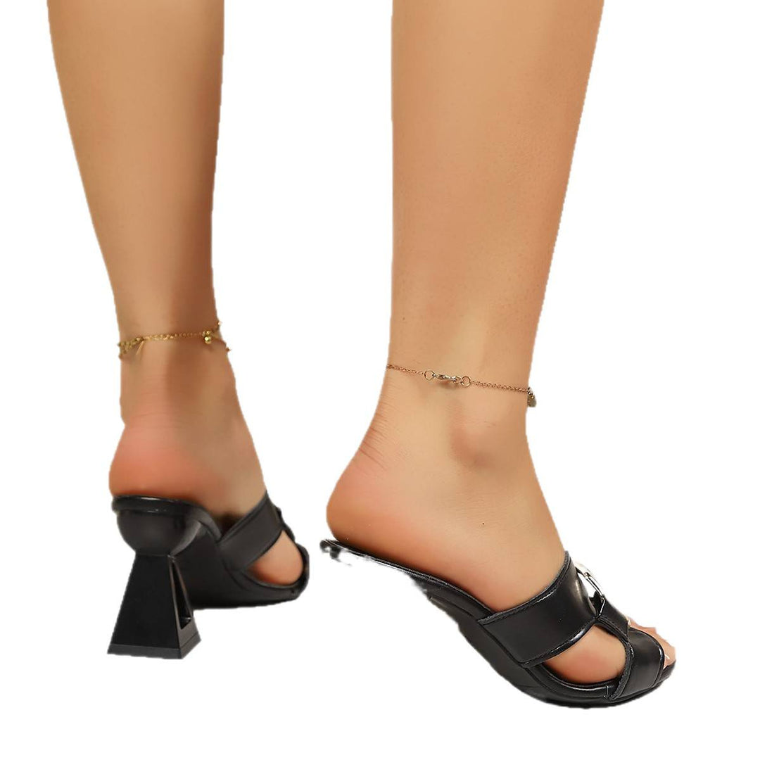 Damen elegante Sandalen mit einzigartigem geometrischen Absatz EB