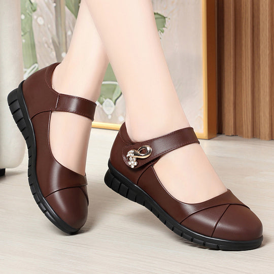 Damen Komfortable Mary Jane Ballerinas mit Schmuckdetail EB