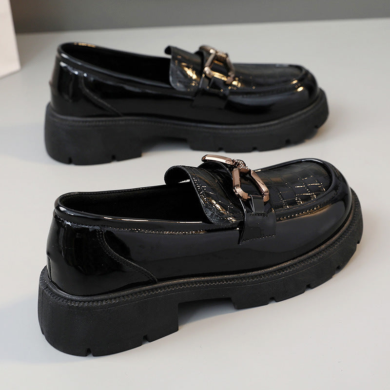 Damen Elegante und bequeme Loafer mit modischem Schnallen-Design EB