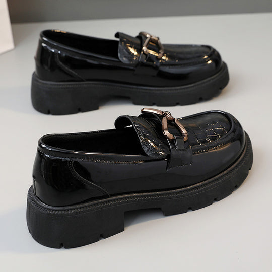 Damen Elegante und bequeme Loafer mit modischem Schnallen-Design EB