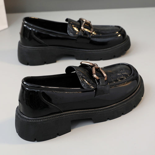 Damen Elegante und bequeme Loafer mit modischem Schnallen-Design EB