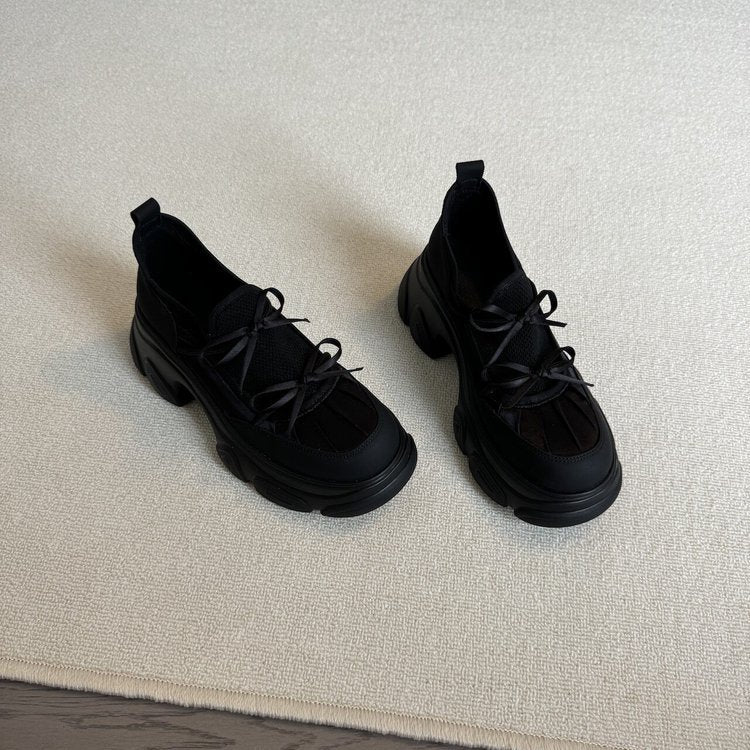 Damen modische Chunky Sneakers mit atmungsaktivem Obermaterial und rutschfester Sohle EB