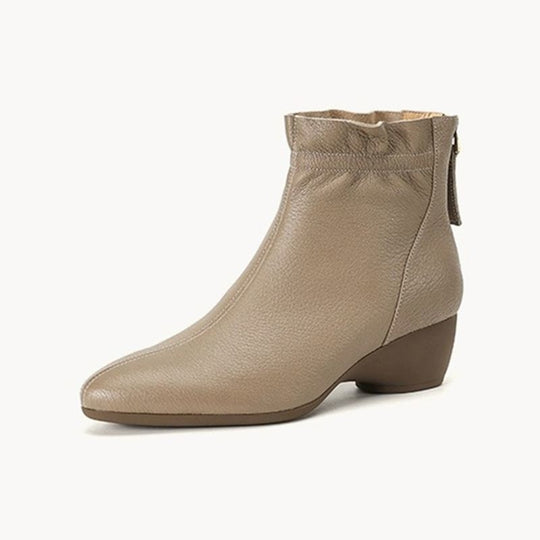 Damen Elegante Ankle Boots mit Rüschenrand und seitlichem Reißverschluss EB