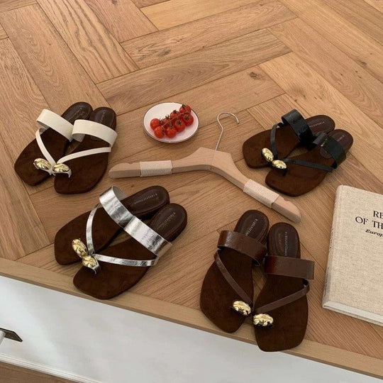 Damen Komfortable Sandalen mit dekorativem Riemen und ergonomischer Sohle EB