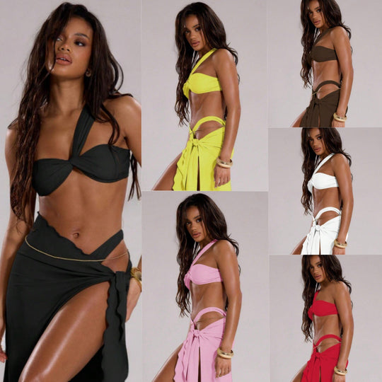 Damen Strand-Bikini mit elegantem Knoten-Design EB