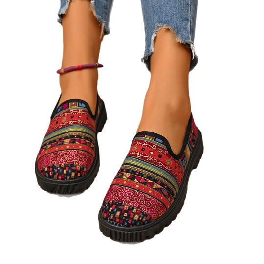Damen Slip-On Sneaker mit tierischem Muster EB