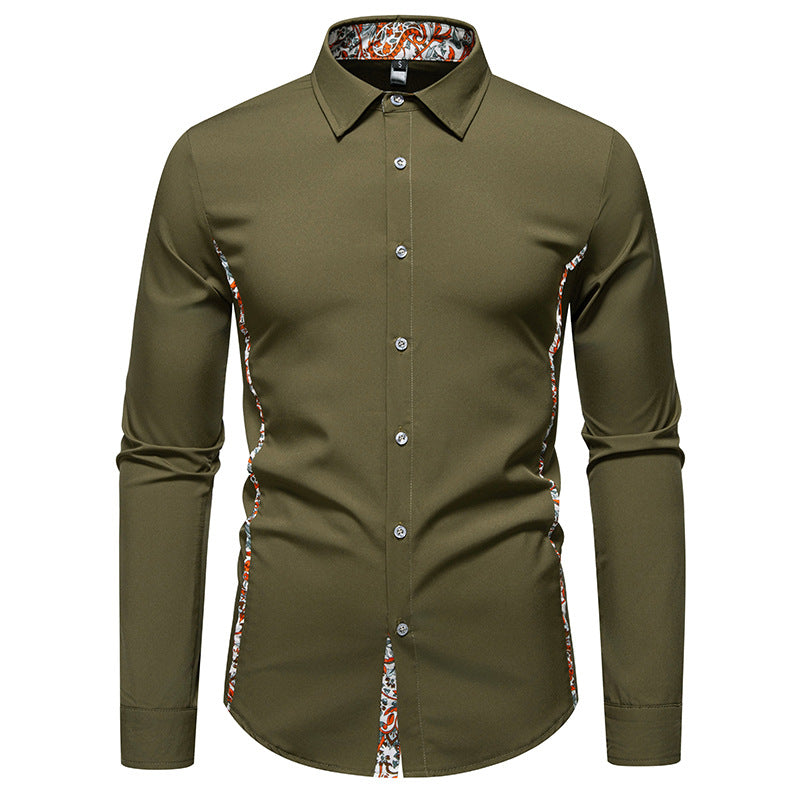 Herren Langarmhemd mit floralem Design und modernem Schnitt EB