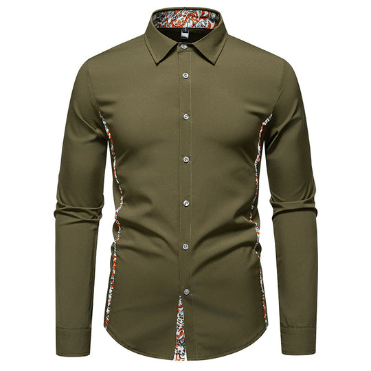 Herren Langarmhemd mit floralem Design und modernem Schnitt EB