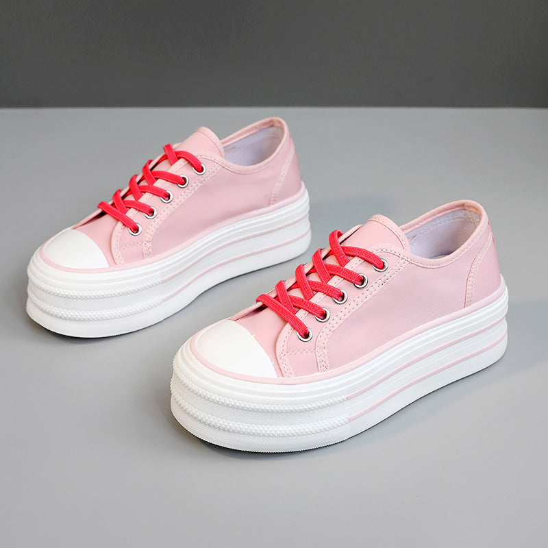 Damen Plüsch Plateau Sneakers mit atmungsaktivem Obermaterial EB