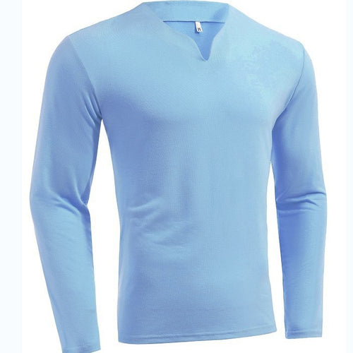 Herren nan Langarmshirt mit V-Ausschnitt Slim Fit Baumwollmix und elastischem Komfortbund EB