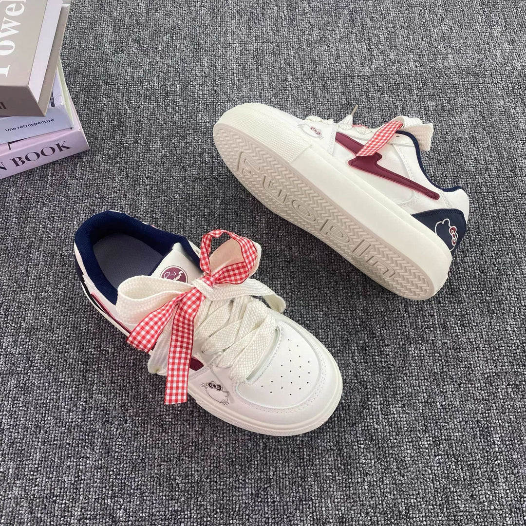 Damen Sneakers mit süßem Tierdesign und flauschigen Details EB