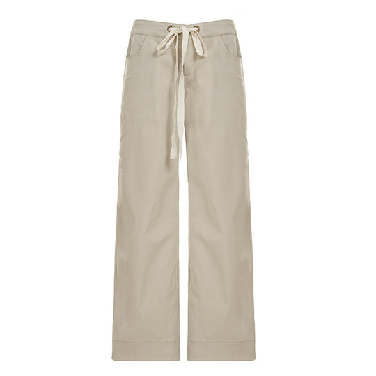 Damen nan weite Highwaist Cargo-Schlaghose mit Tunnelzug, Mehrfachtaschen und legerer Silhouette EB