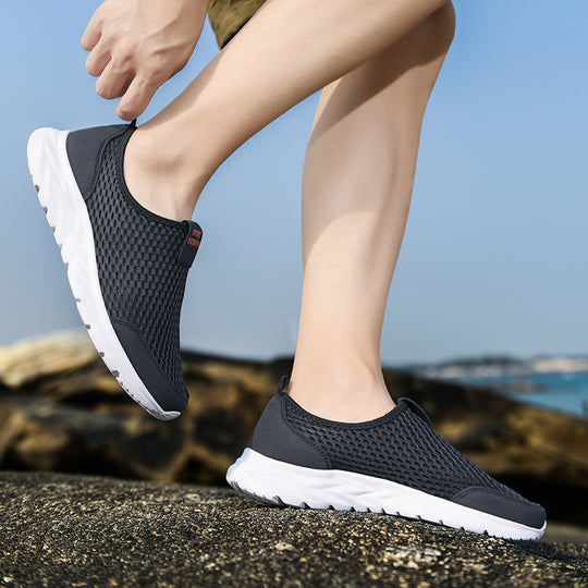 Damen Atmungsaktive Slip-On Sneakers mit elastischer Sohle EB