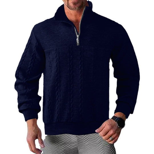 Herren Zip-Pullover mit strukturiertem Design EB