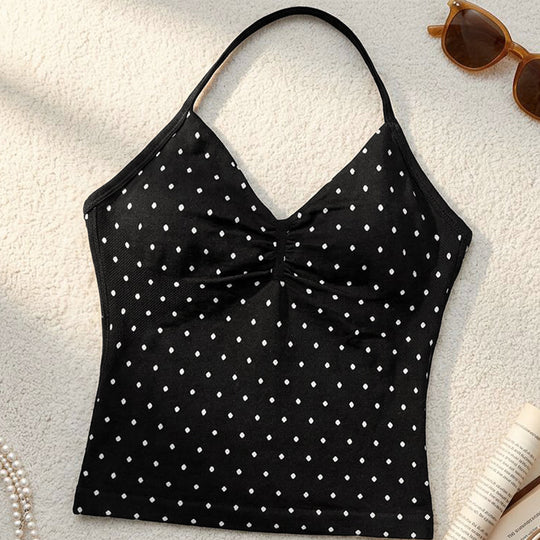 Damen Polka Dots Freizeit-Top EB