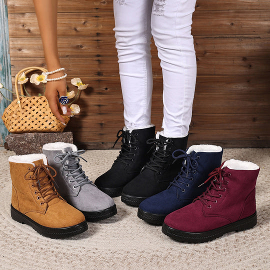 Damen Warm Gefütterte Winterstiefel EB