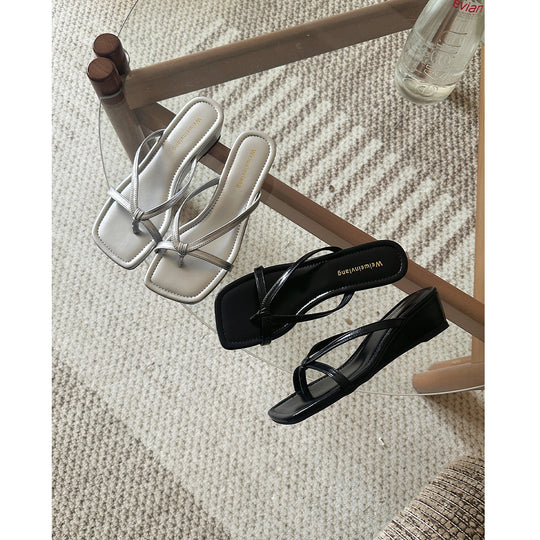 Damen Wedge-Sandalen mit elegantem Kreuzriemen-Design EB