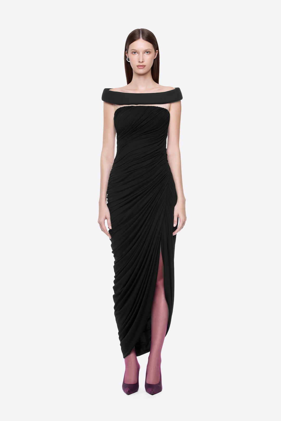 Damen Elegantes Abendkleid mit Off-Schulter-Design und raffiniertem Drapé EB