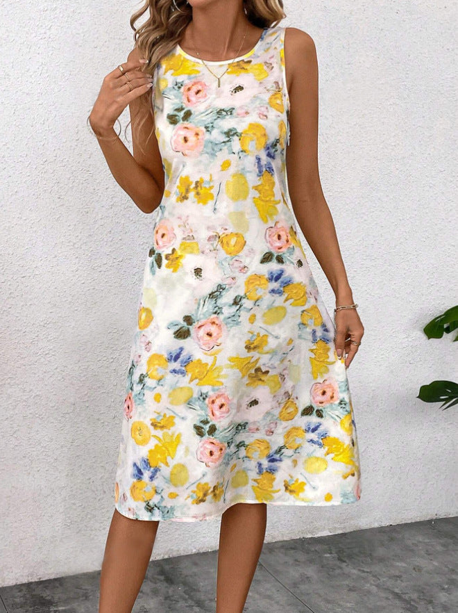Damen Blumendesign Sommerkleid EB