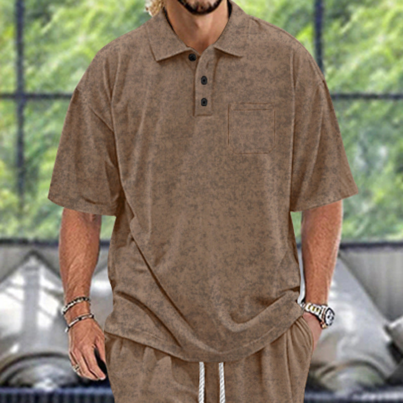 Herren Poloshirt mit strukturiertem Design und praktischen Knöpfen EB