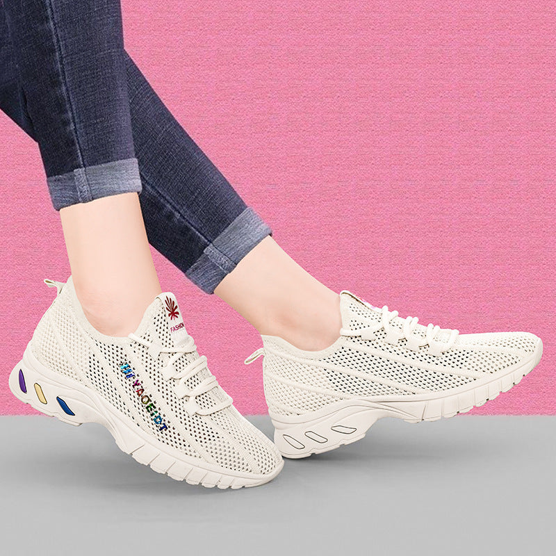 Damen Sportliche Freizeitschuhe mit elastischem Schnürsystem und atmungsaktiver Oberflächenstruktur EB