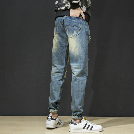 Herren Ripped Slim Fit Jeans im lässigen Streetstyle EB