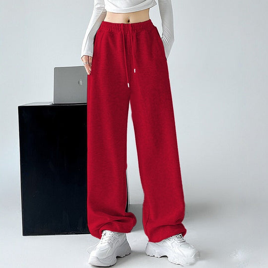 Damen nan extraweite Palazzo-Sweathose mit hohem Komfortbund, seitlichen Eingrifftaschen, Schlitz am Saum und Kordelzug EB